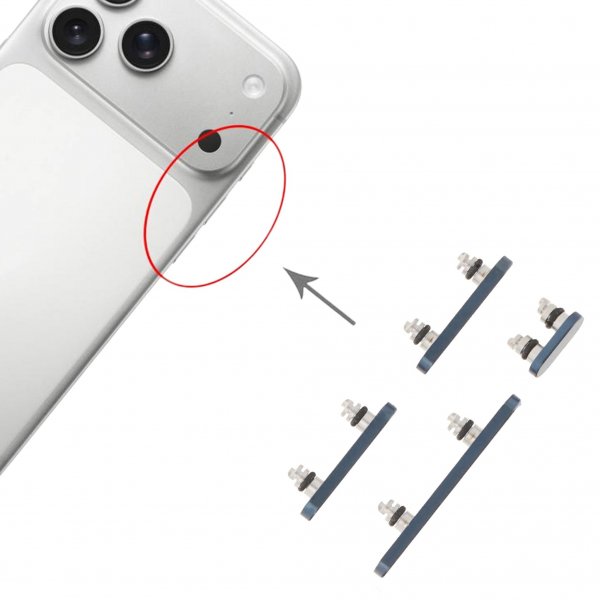Knappsats för iPhone 17 Pro och 17 Pro Max - Blå