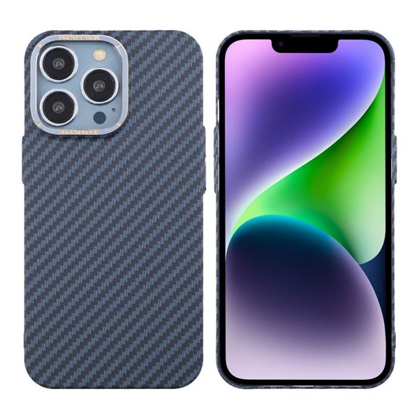 iPhone 13 Pro Skal Kolfibermönster Blå