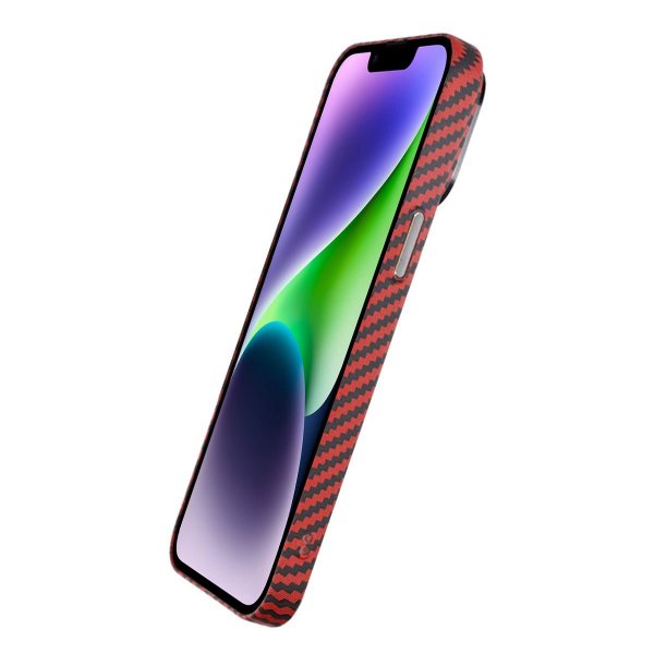 iPhone 14 Pro Skal Kolfibermönster Röd