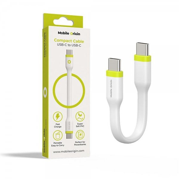 Mobile Origin Kompakt USB-C Kabel 10 cm Vit