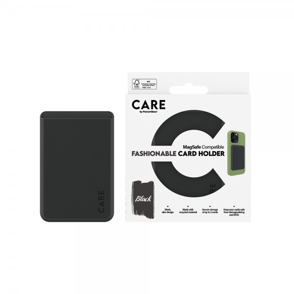 CARE by PanzerGlass Korthållare Fashionable Card Holder MagSafe Svart