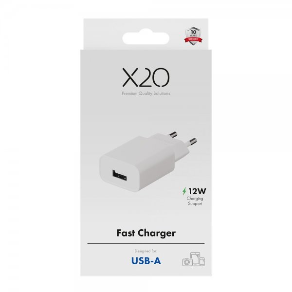 X2O Laddare 12W USB-A Vit