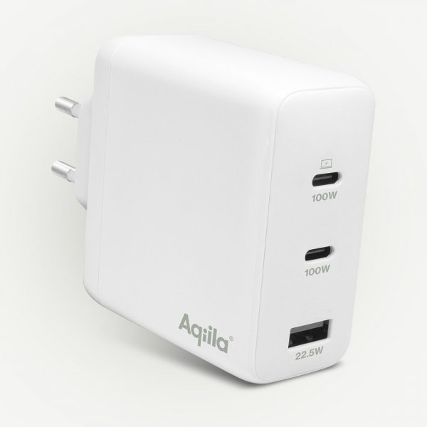 Aqiila Laddare Chargebird W120 GaN 120W Vit