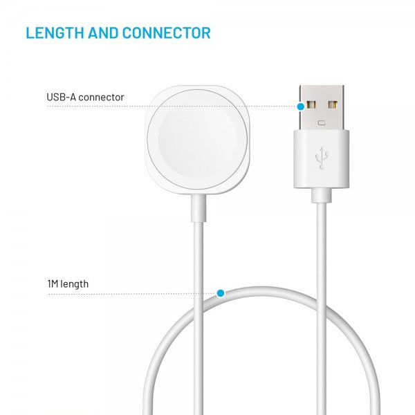 Fixed Laddare för Apple Watch USB-A 1m