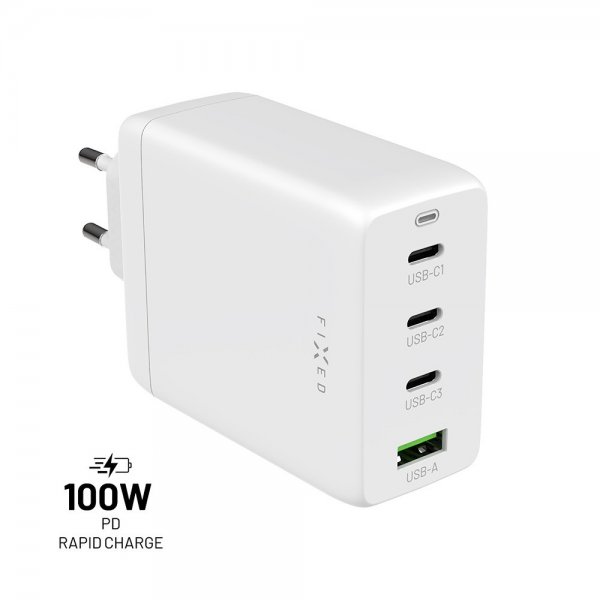 Fixed Laddare GaN100 3xUSB-C & 1xUSB-A