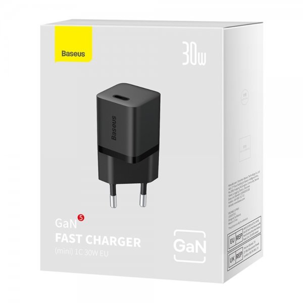 Baseus Laddare GaN5 Fast Charger Mini 30W Svart