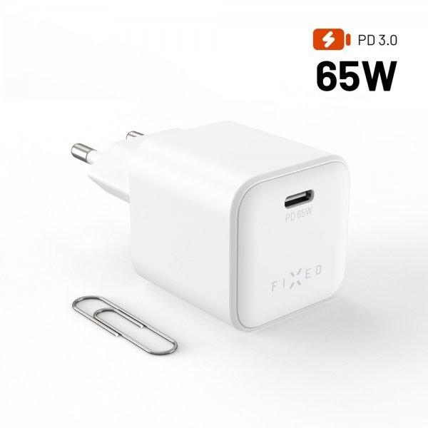 Fixed Laddare Mini PD 65W GaN Vit
