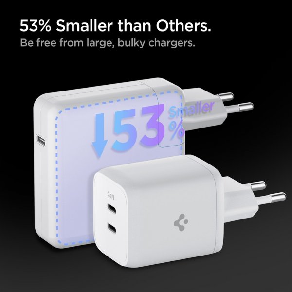 Spigen Laddare PowerArc ArcStation Pro GaN Dual Port 65W Vit