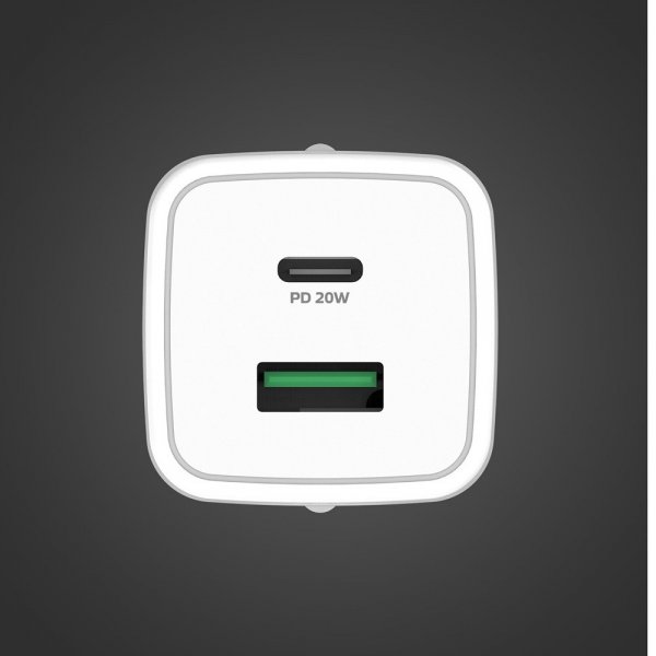 Celly Laddare USB-A/USB-C 20W Vit