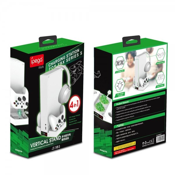 Ipega Laddningshub med fläkt för Xbox Series S och 2 Kontroller