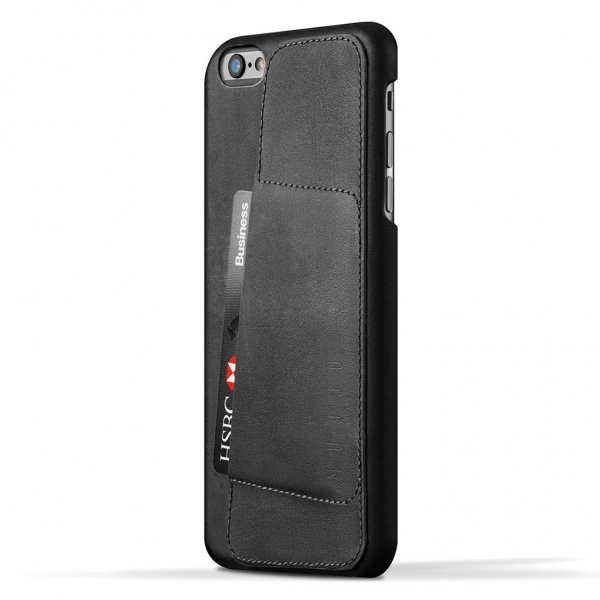 Mujjo iPhone 6/6S Plus Skal Full Leather Wallet Case Grå