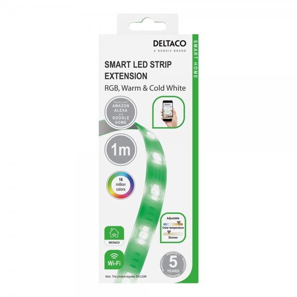 Deltaco Smart Home LED-list förlängning RGB 6-pin 1m