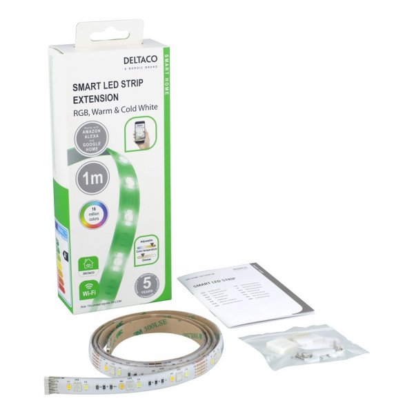 Deltaco Smart Home LED-list förlängning RGB 6-pin 1m