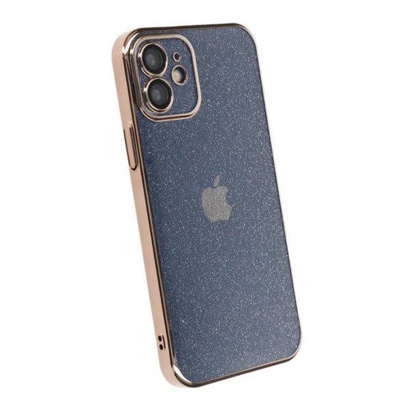 iPhone 12 Skal Glitter Transparent Stöttåligt Guld