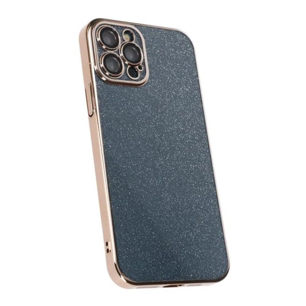 iPhone 12 Pro Skal Glitter Transparent Stöttåligt Guld