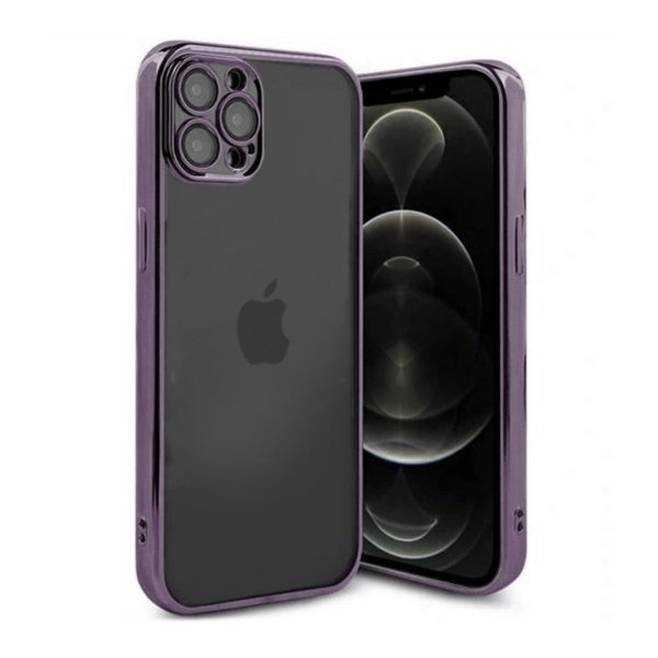 iPhone 12 Pro Skal Glitter Transparent Stöttåligt Lila