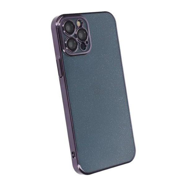 iPhone 12 Pro Skal Glitter Transparent Stöttåligt Lila