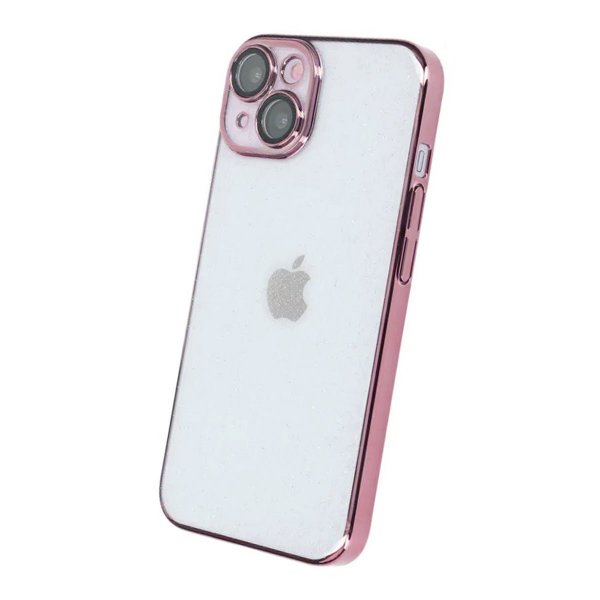 iPhone 15 Skal Glitter Transparent Stöttåligt Rosa