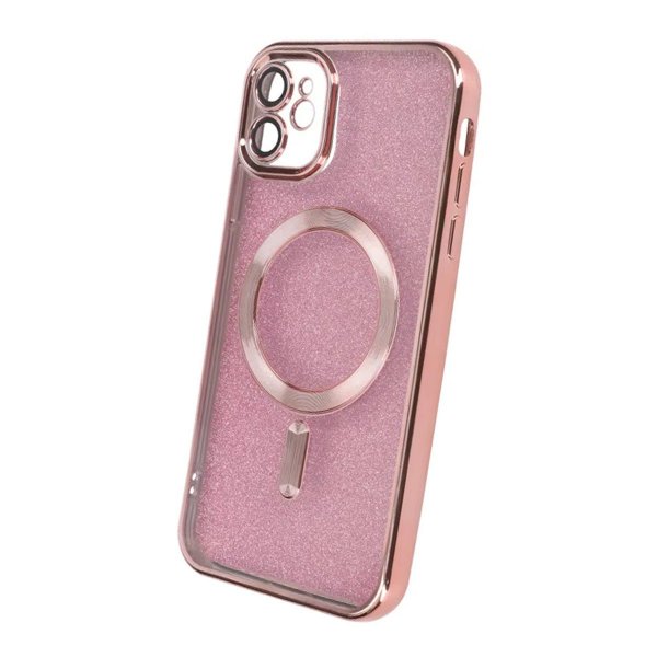 iPhone 11 Skal Glitter Transparent MagSafe Rosa