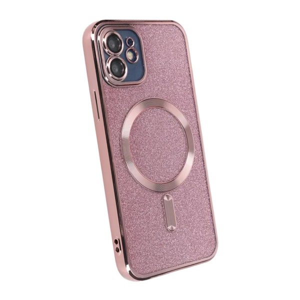 iPhone 11 Skal Glitter Transparent MagSafe Rosa