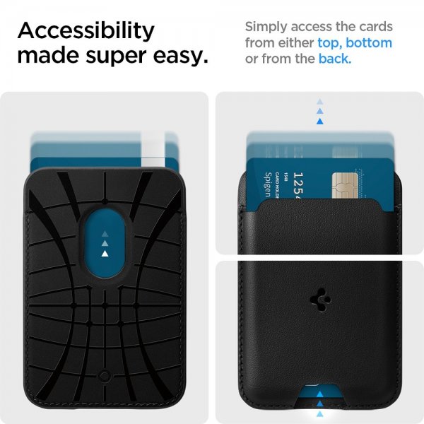 Spigen MagSafe Korthållare Valentinus 3 Cards Holder MagFit Svart