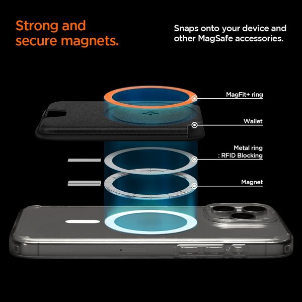 Spigen MagSafe Korthållare Valentinus 3 Cards Holder MagFit Plus Svart