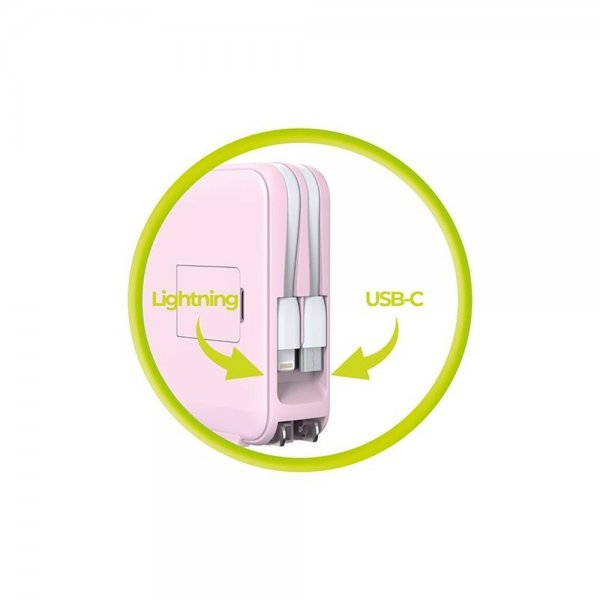 Mobile Origin MagSafe-powerbank/Reseladdare Inbyggda kablar/Apple Watch-laddning Rosa