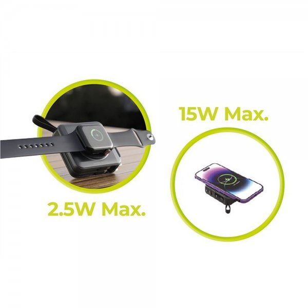 Mobile Origin MagSafe-powerbank/Reseladdare Inbyggda kablar/Apple Watch-laddning Svart