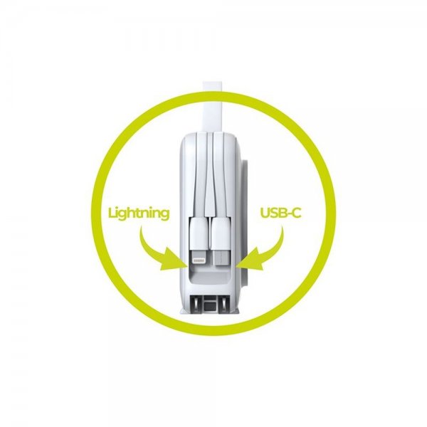 Mobile Origin MagSafe-powerbank/Reseladdare Inbyggda kablar/Apple Watch-laddning Vit