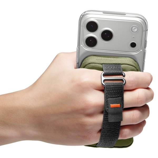 Spigen MagSafe Väska Portable Organizer Pouch Snap Zip MagFit Olive Green