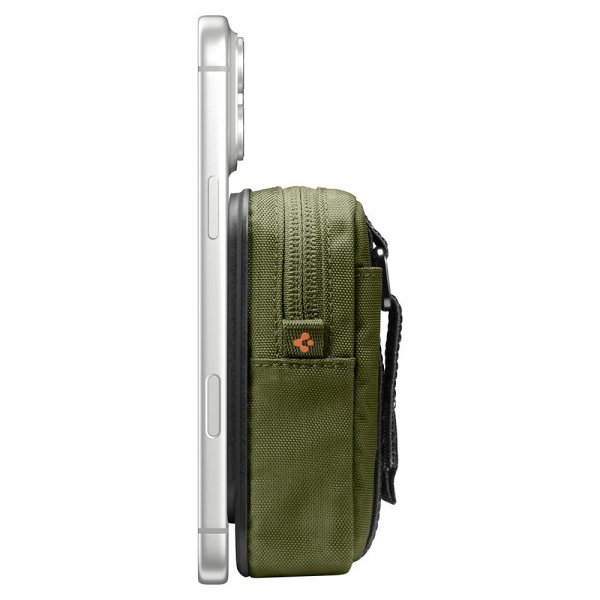 Spigen MagSafe Väska Portable Organizer Pouch Snap Zip MagFit Olive Green