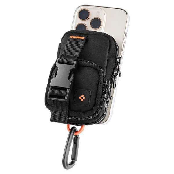 Spigen MagSafe Väska Portable Organizer Pouch Snap Zip MagFit Svart