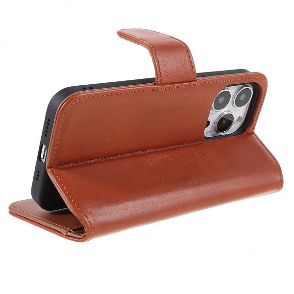 Nordic Covers iPhone 14 Pro Fodral Essential Leather Maple Brown
