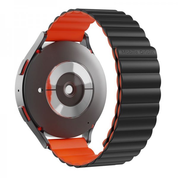 Mobile Origin Samsung Galaxy Watch 8 40/44mm/Classic 46mm Armband Easy Strap Svart Orange