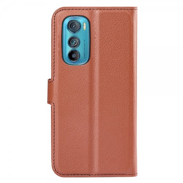 Motorola Edge 30 Fodral Litchi Brun