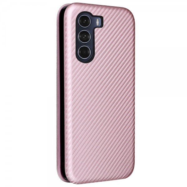 Motorola Moto G200 Fodral Kolfibertextur Roseguld