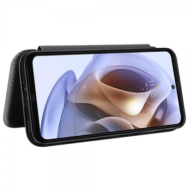 Motorola Moto G200 Fodral Kolfibertextur Svart