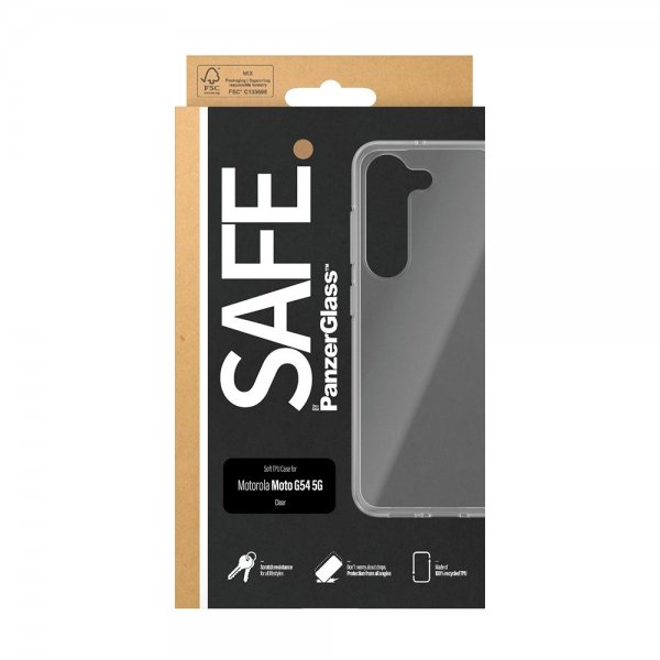 SAFE by PanzerGlass Motorola Moto G54 Skal Soft TPU Case Transparent
