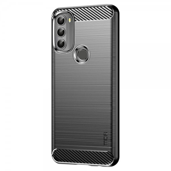 Mofi Motorola Moto G71 5G Skal Borstad Kolfibertextur Svart