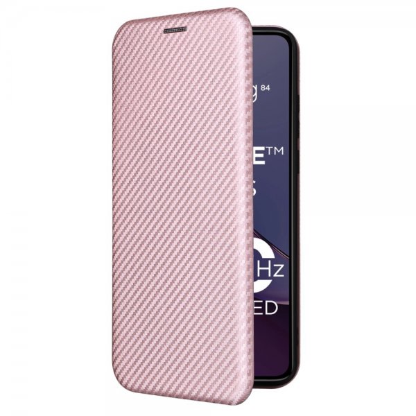 Motorola Moto G84 Fodral Kolfibertextur Roseguld