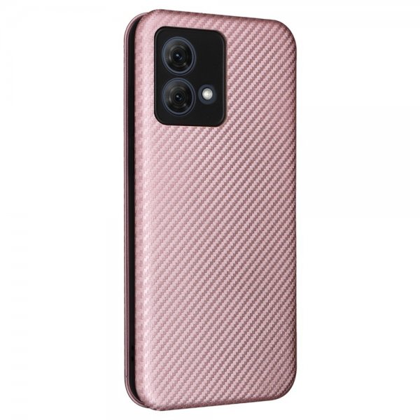 Motorola Moto G84 Fodral Kolfibertextur Roseguld