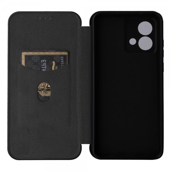 Motorola Moto G84 Fodral Kolfibertextur Svart