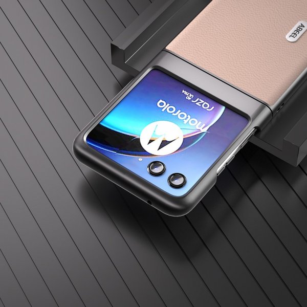 ABEEL Motorola Razr 40 Ultra Skal Äkta Läder Rosa