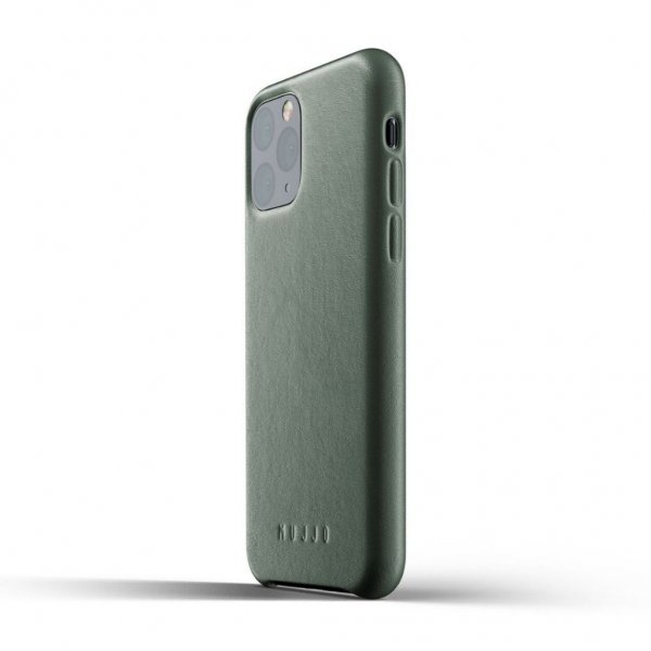 Mujjo iPhone 11 Pro Skal Full Leather Case Slate Green