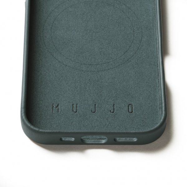 Mujjo iPhone 16 Pro Skal Full Leather Case Livid Green