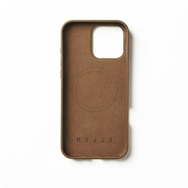 Mujjo iPhone 16 Pro Max Skal Full Leather Case Dark Tan