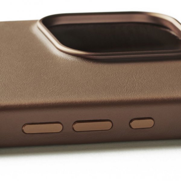 Mujjo iPhone 16 Pro Max Skal Full Leather Case Dark Tan