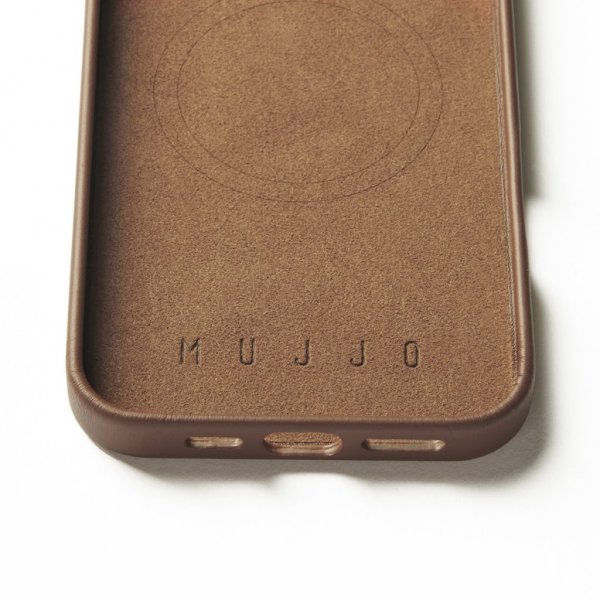 Mujjo iPhone 16 Pro Max Skal Full Leather Case Dark Tan