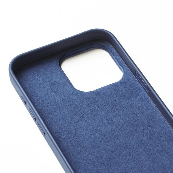 Mujjo iPhone 16 Pro Max Skal Full Leather Wallet Case Monaco Blue