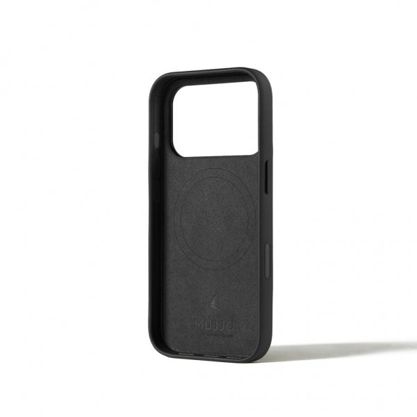 Mujjo iPhone 17 Pro Skal Full Leather Wallet Case MagSafe Svart